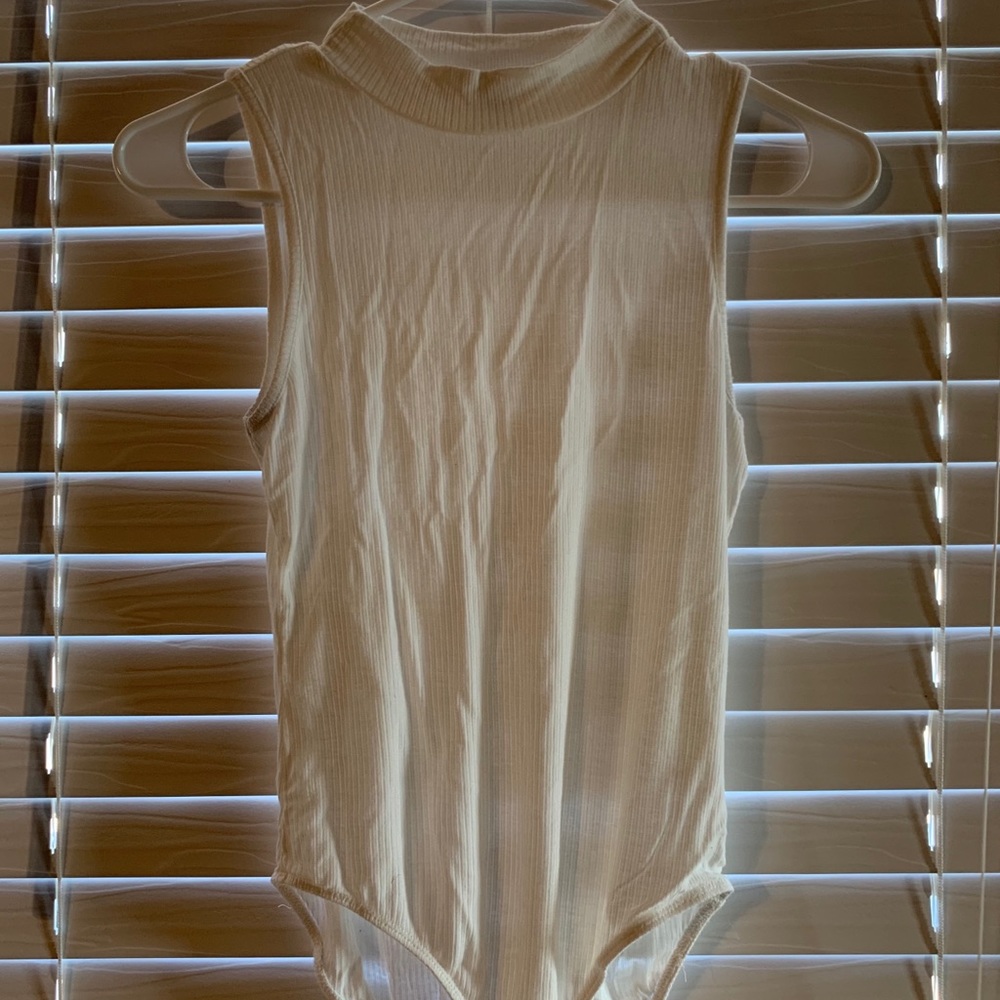 White turtle neck bodysuit